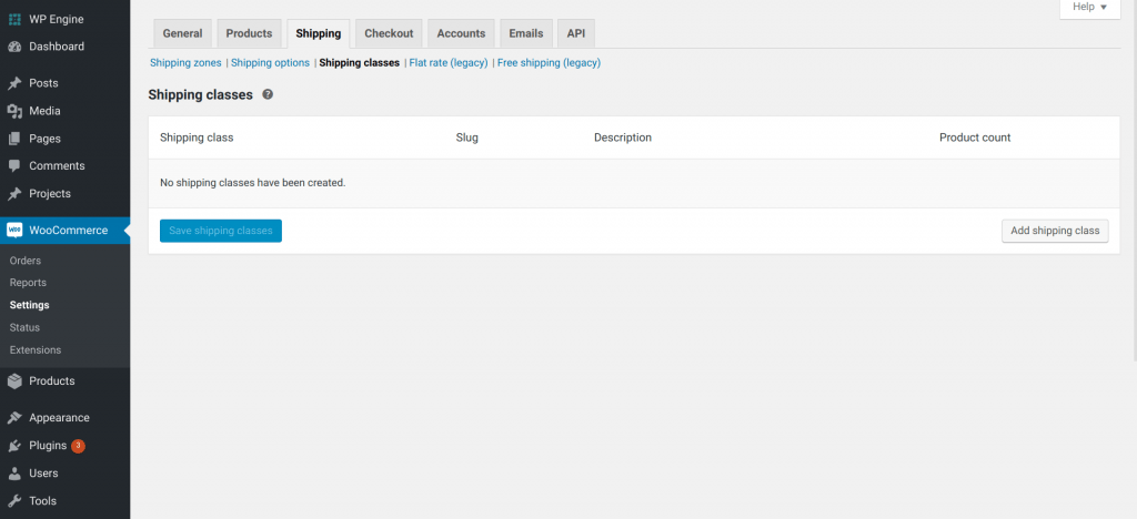 8. WooCommerce WordPress shipping classes