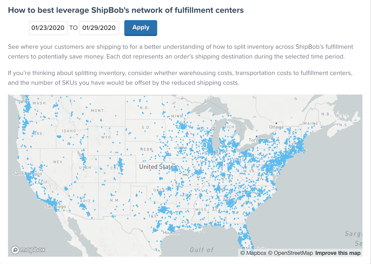 Customer order map